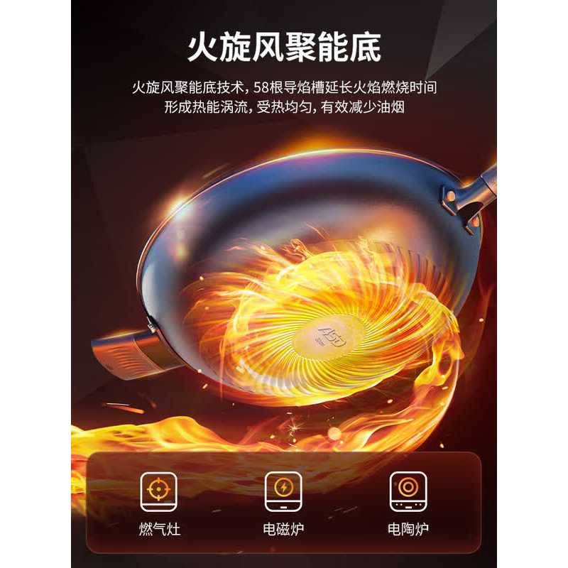 爱仕达(ASD)炒锅不粘锅钛晶不粘炒菜锅无涂层32cm燃气电磁炉通用CC32Z8Q高清大图