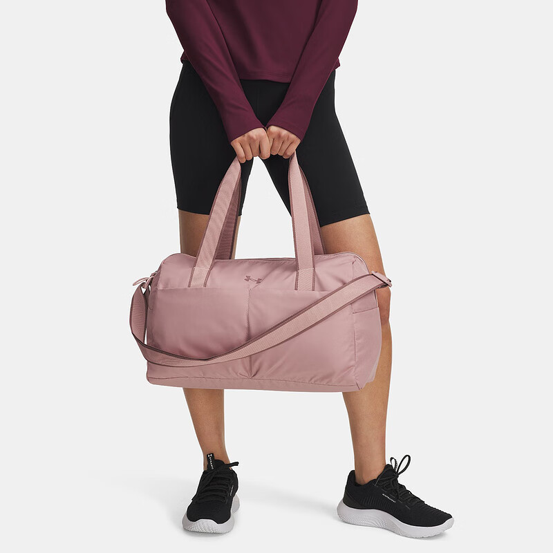 安德玛(UNDERARMOUR)男包女包 时尚百搭运动休闲旅行包 1388915-673 粉色