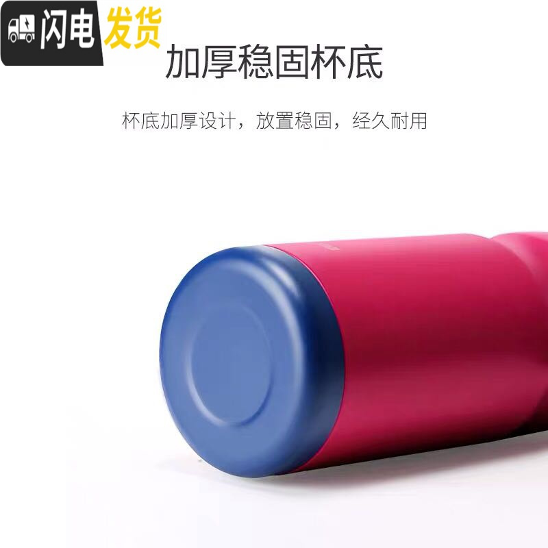 三维工匠运动水杯不锈钢保温保冷两用女大容量恒温健身户外运动水壶 运动黑杯子(收藏店铺送杯套)保温壶
