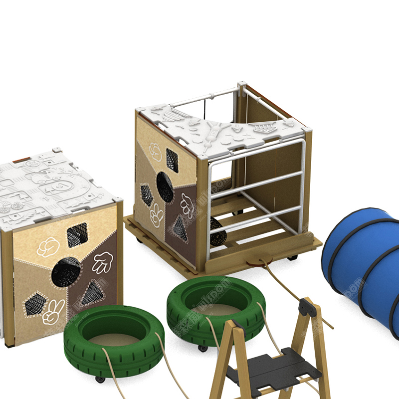 华森葳 户外运动探索区 军事体能游戏区 户外洞洞叠叠积木组高清大图