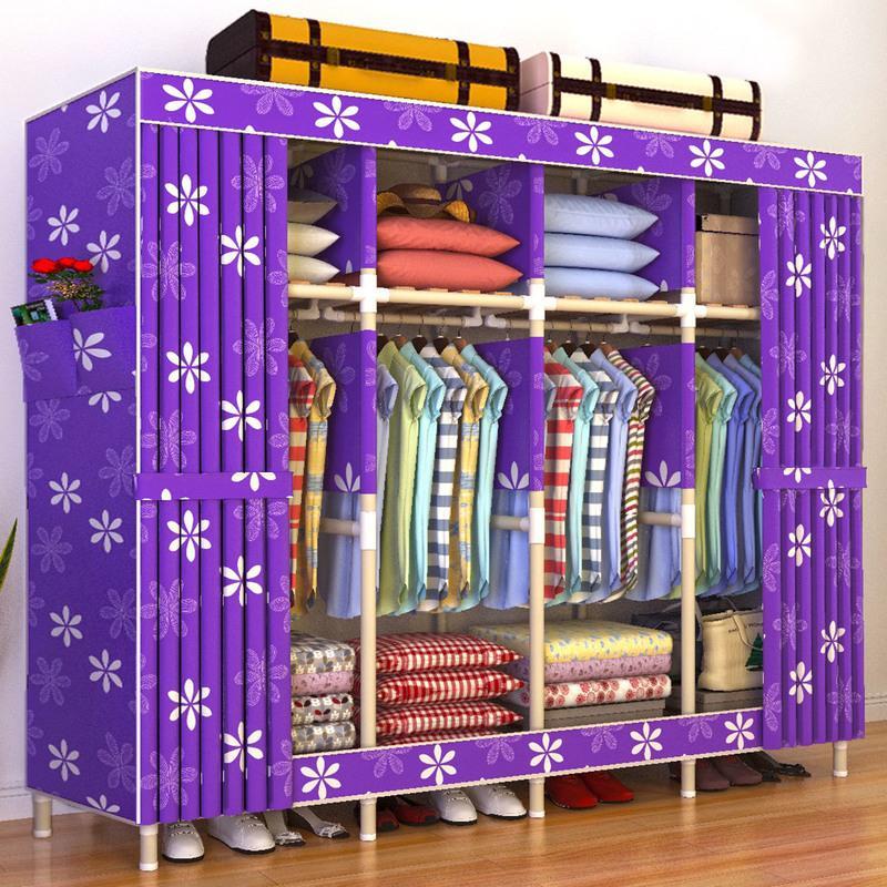 牛津布艺衣橱大容量收纳架紫太阳花长宽高105*46*165cm/a款>800_800