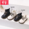 可莉允儿童马丁靴2022春秋新款女童靴子英伦走秀短靴男童软底宝宝单皮靴