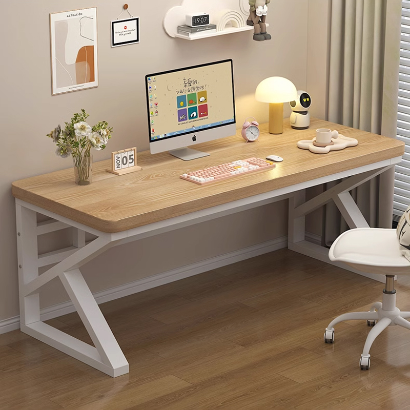 中豫鑫泽ZYXZ5040219 实木电脑桌台式书桌卧室家用办公桌 0.8米原木色高清大图