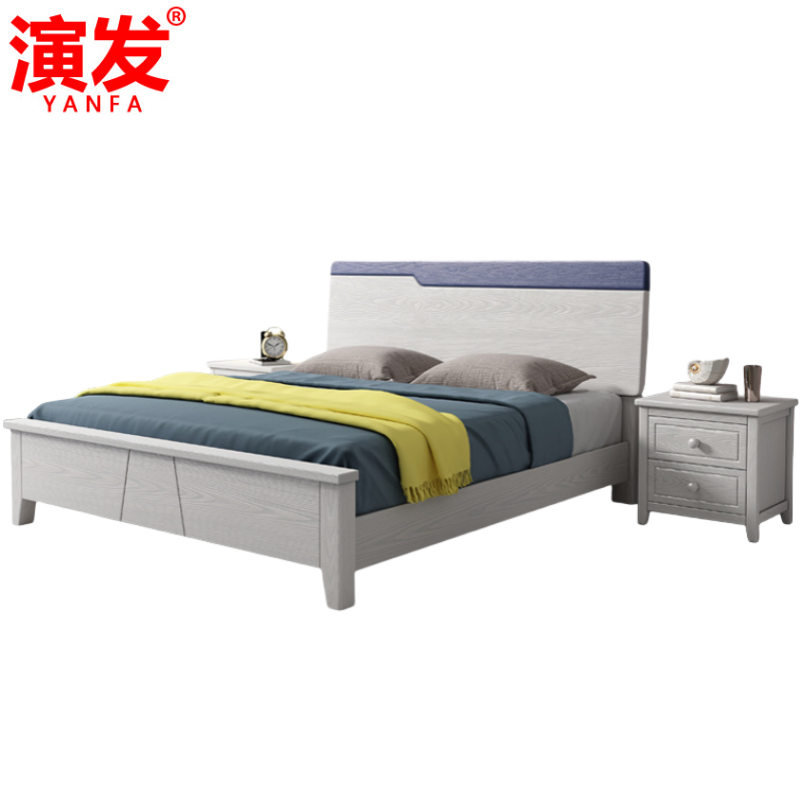 演发 木床+床头柜 1.5米 套高清大图
