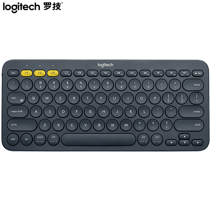 罗技(Logitech) 多设备蓝牙键盘 K380 平板IPAD键盘 蓝牙鼠标伴侣 深灰色 10个起订 单个价格