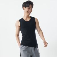 40支精梳棉男士背心纯棉内穿运动跨栏全棉内衣宽肩春夏季打底汗衫 4XL（建议170-190斤） 黑色圆领