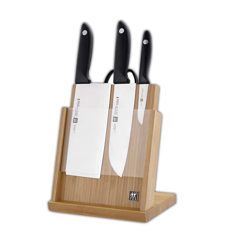 双立人(ZWILLING)家用刀具套装切菜切肉磁性竹制插刀架五件套1012423