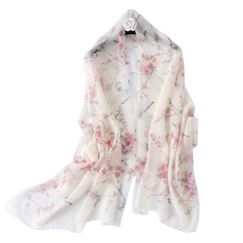 盛世尼曼韩版女夏防晒丝巾超薄冰丝花朵大披肩跳舞纱巾百搭雪纺围脖