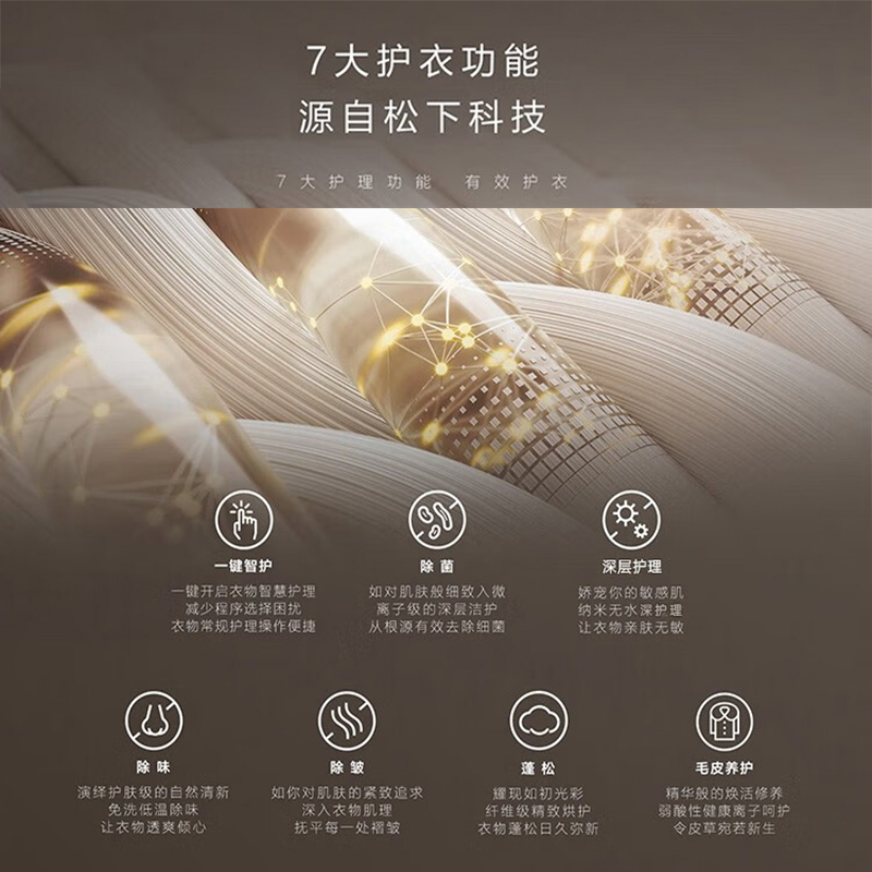 松下(Panasonic)热泵烘护干衣机 10公斤烘干机 纳诺怡除菌除皱 黄金正反烘 高端奢护一键智护 FDC-H1高清大图