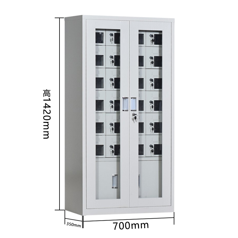 汉诺鑫威USB手机存放柜会议室手机充电柜对讲机柜寄存柜手机柜24门手机充电柜高清大图