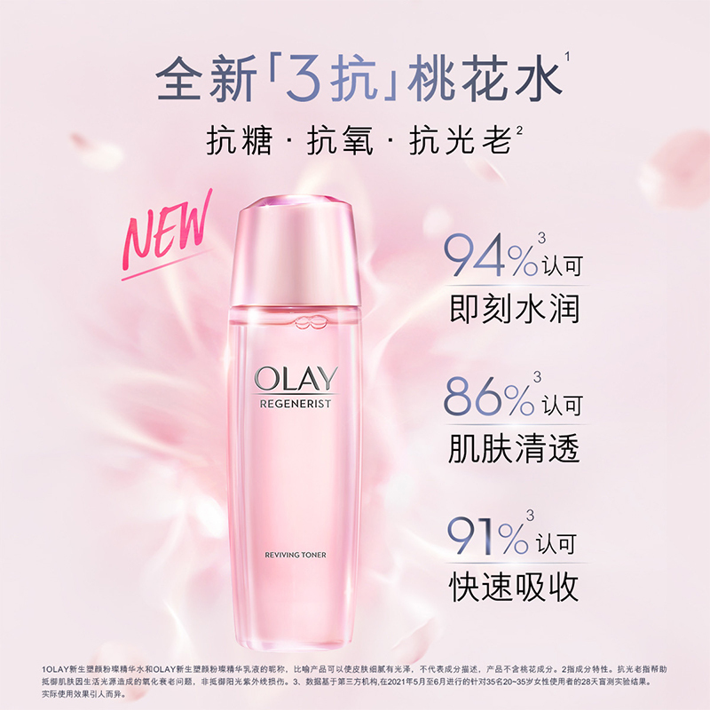 OLAY玉兰油桃花水乳套装补水保湿抗糖抗光老全套化妆品护肤学生女