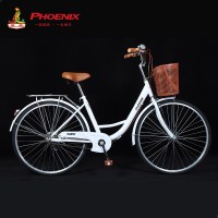 上海凤凰PHOENIX轻便车/通勤自行车普通学生单车24寸/26寸成人城市单车男女复古代步车