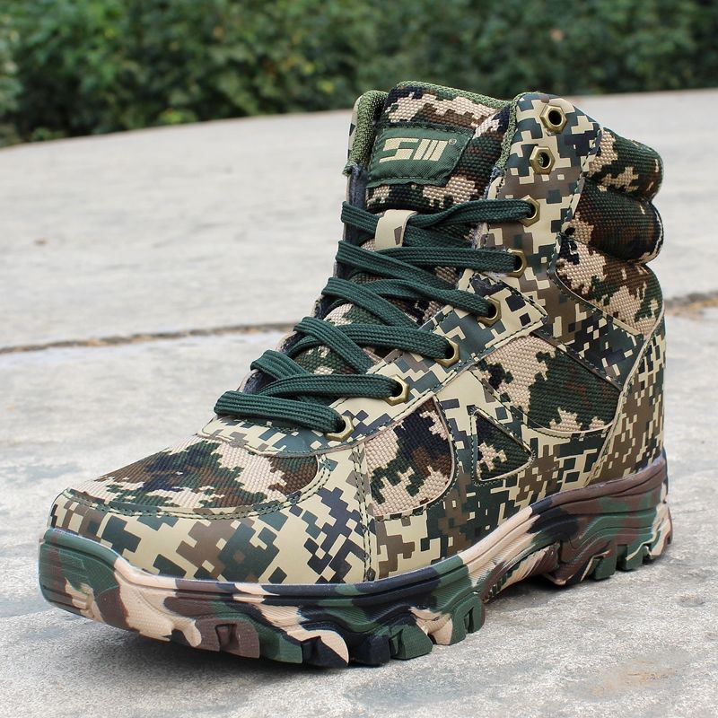 001沙漠棉40冬季高帮迷彩战术靴男户外作训鞋防滑加厚保暖防寒加绒