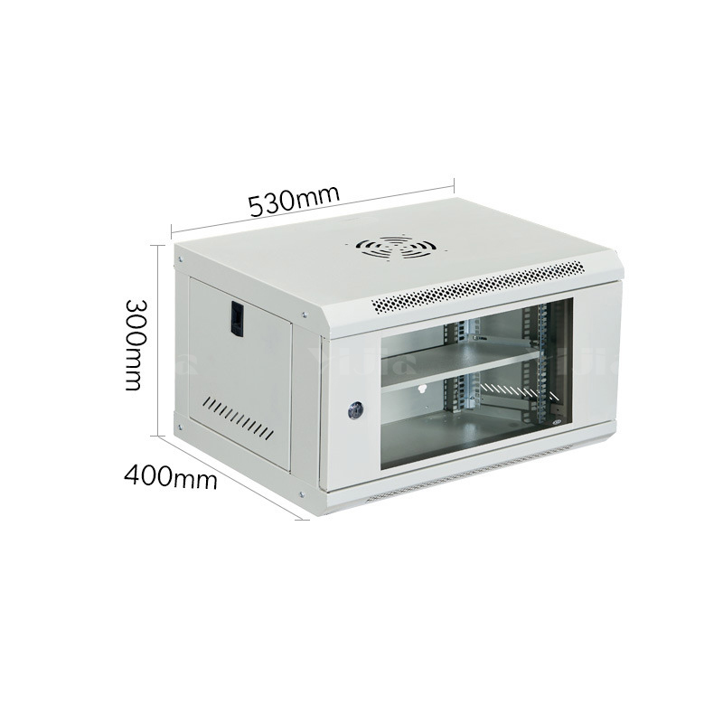 翌嘉 YJ5011641壁挂网络机柜网线理线柜 6u玻璃门白色高清大图