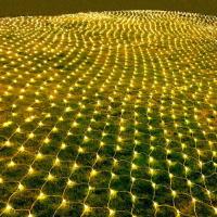 led太阳能渔网灯满天星新款加密灯露营氛围灯户外防水草坪装饰灯 -蓝色;3x2米192灯 -插电款24v