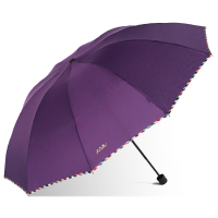 天堂伞 加大加固双人经典三折晴雨伞商务伞64cm*10骨 3311E#紫色
