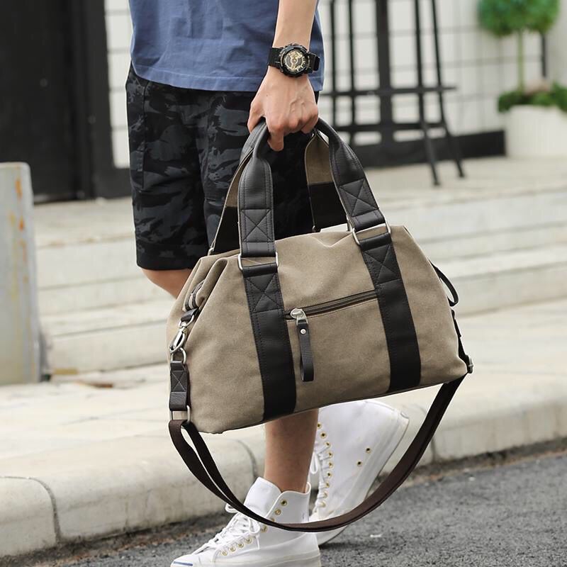 男包帆布包简约旅行包大包休闲单肩包男士韩版斜挎包单肩手提包
