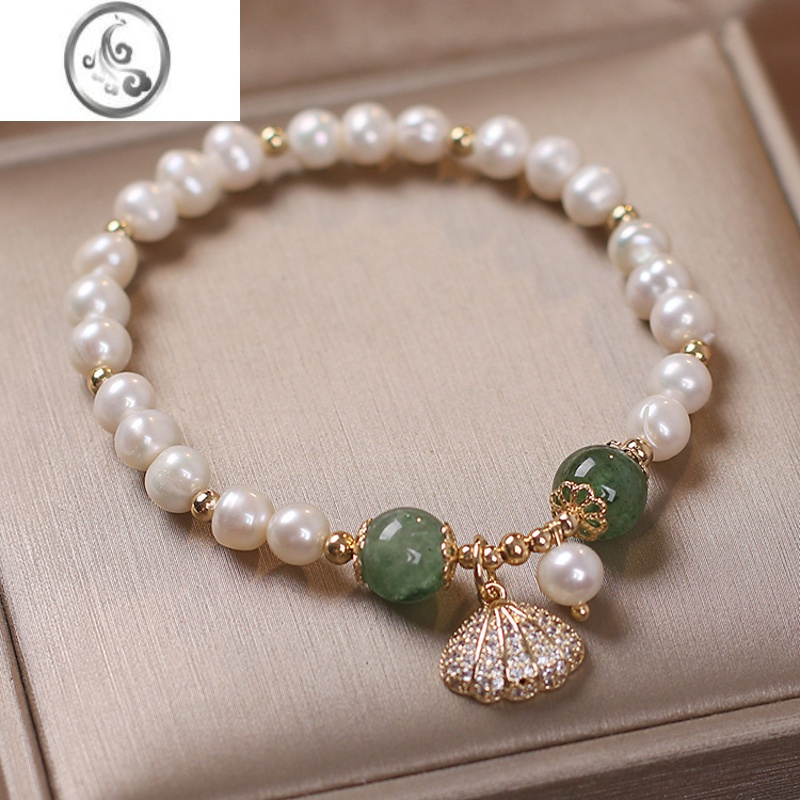 jimi贝壳淡水珍珠手链女精致学生闺蜜气质手饰ins小众设计手串闺蜜潮