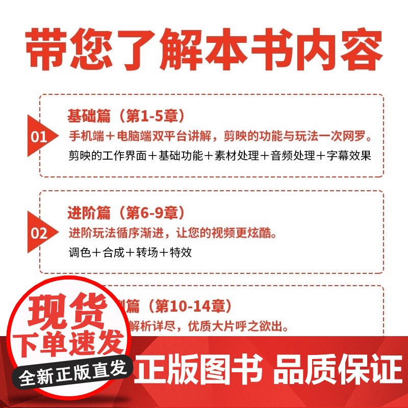 新版手机剪映视频教程书短视频剪辑从入门到精通从零开始学做短视频制作剪辑教程零基础手机版电脑抖音tiktok小红书图像摄像高清大图