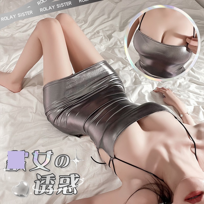 霏慕女式情趣睡衣性感情趣内衣夜店御姐系带挂脖包臀裙午夜魅力制服短裙6734高清大图