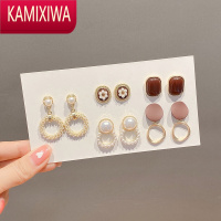 KAMIXIWA茶系耳环2022年新款潮法式耳坠小众设计感高级珍珠耳饰气质耳钉女