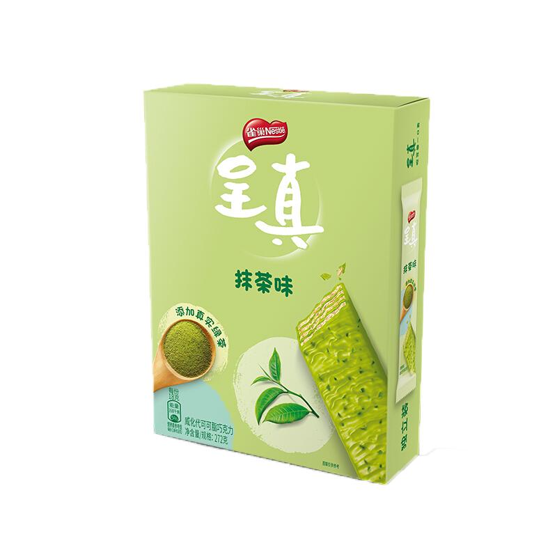 雀巢(Nestle)呈真 抹茶味 仙气威化 饼干 脆脆鲨升级版 休闲零食 272g