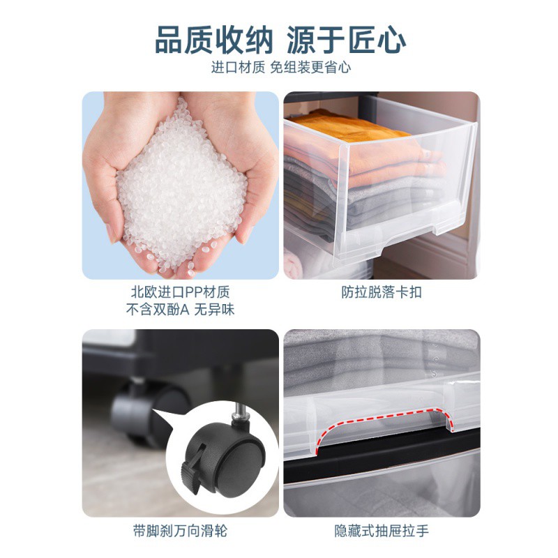 抽屉式收纳柜子家用玩具整理加厚塑料储物箱盒零食柜置物架 三维工匠高清大图