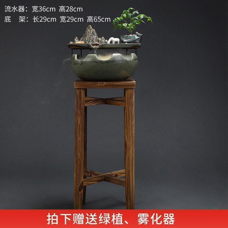 美帮汇禅意流水器喷泉加湿器轮客厅办公室家居工艺摆件开业礼品高清大图