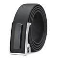 花花公子新款男士皮带真皮自动扣腰带青年商务百搭休闲牛皮裤腰带 110cm 黑色T8205421