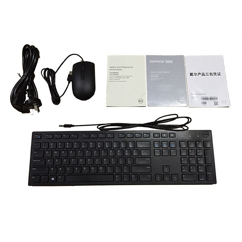 戴尔电脑V3671 I3 9100 8G 1T +128G台式电脑套装 23.8英寸