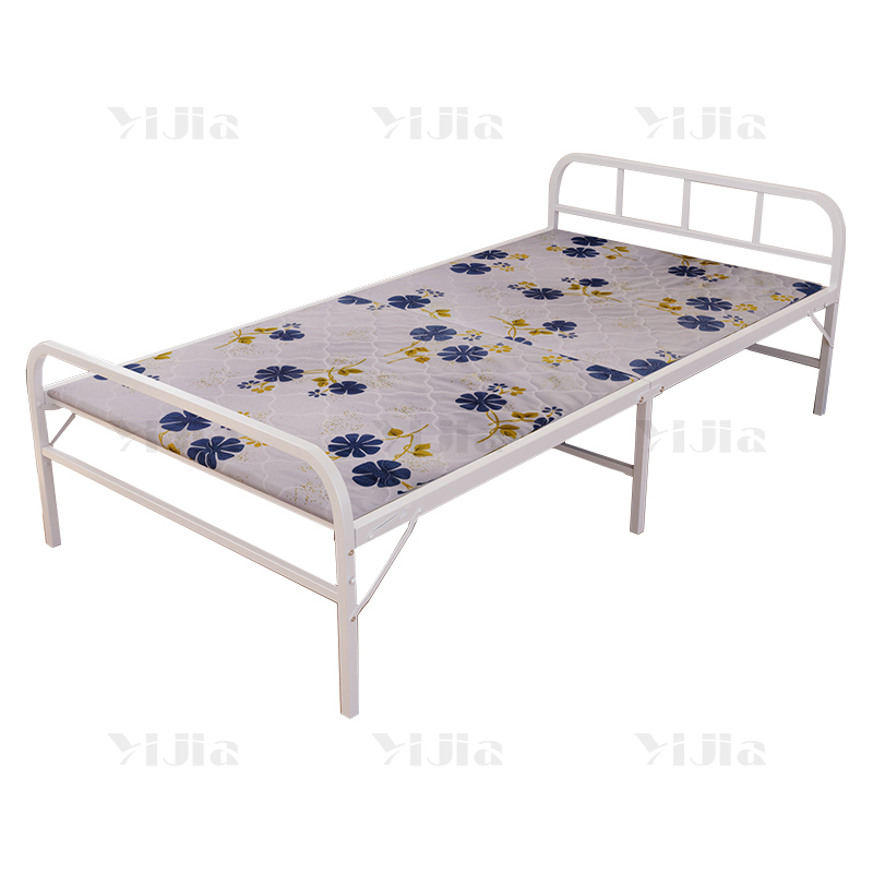 翌嘉 YJ4052501钢木床简易折叠床单人床两折折叠午休床铁架床 0.8米白色高清大图