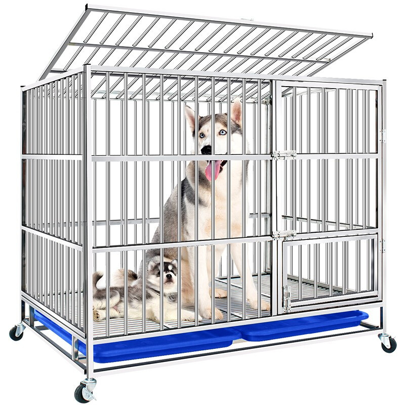 满焊不锈钢狗笼中型小型犬狗笼子猫笼宠物狗狗笼子狗屋金毛拉布拉多柯基法斗用品
