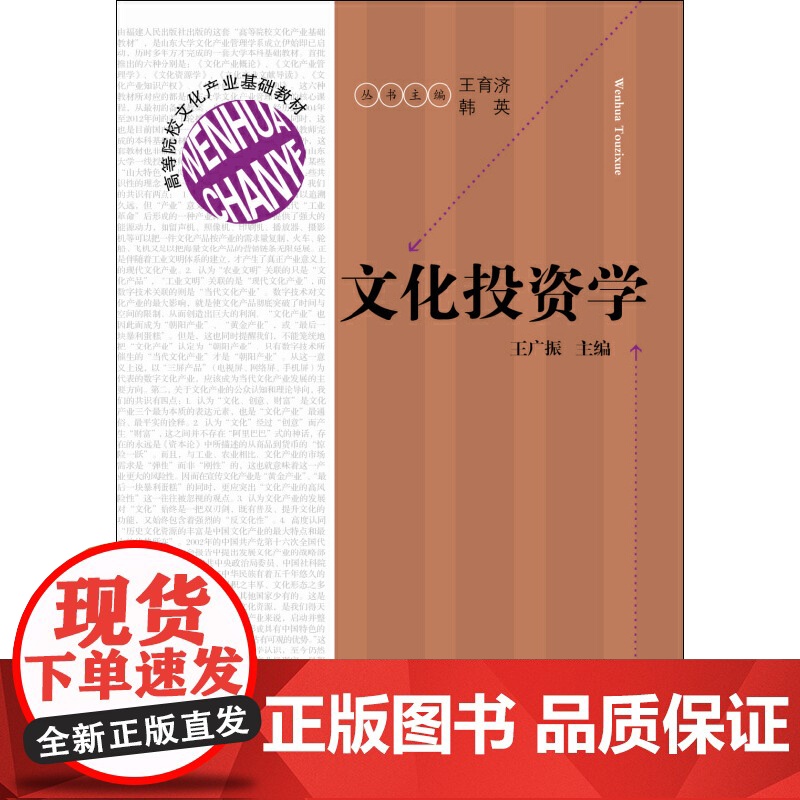 高等院校文化产业基础教材:文化投资学高清大图