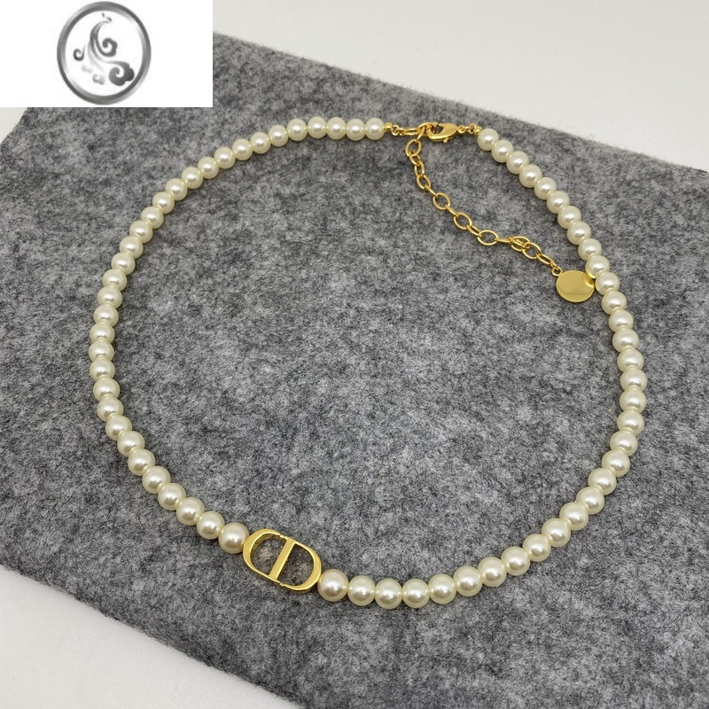 jimicd珍珠项链2023年新款光亮贝珠时尚颈链气质百搭高级感d家锁骨链