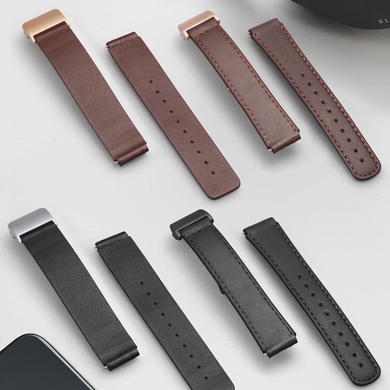 铭侣表带华为b3表带b6智能运动b5手环牛皮表带折叠扣商务版b2真皮链16