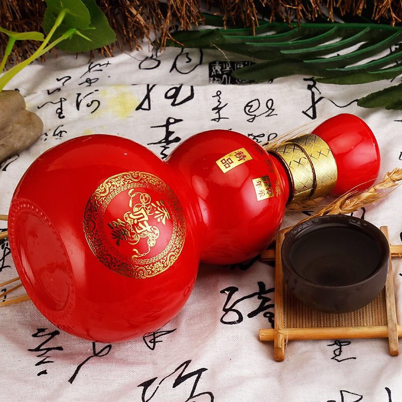 [酒厂自营]洋河镇白酒 精致礼盒装 精品添财缘 白葫芦 粮食酒42度500ml原浆酒 婚庆喜宴酒水 整箱6瓶特价 古封檀