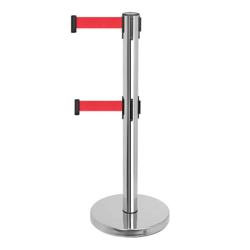 创世人 办公家具不锈钢一米线栏杆座商场双层5米不锈钢护栏杆隔离带机场警戒围栏5米带高清大图