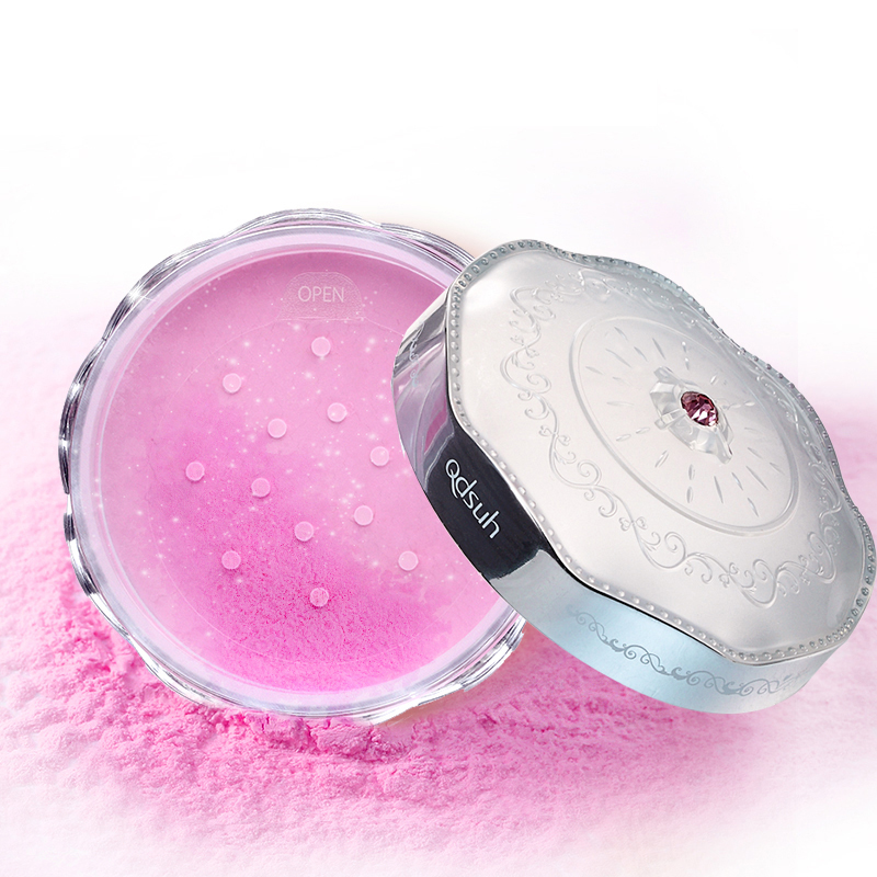 巧迪尚惠(Qdsuh)蜜桃俏颜粉蜜散粉定妆粉 控油持久亮颜修容蜜粉 散粉遮瑕提亮保湿防水 #1淡粉色(肌肤白皙MM)高清大图