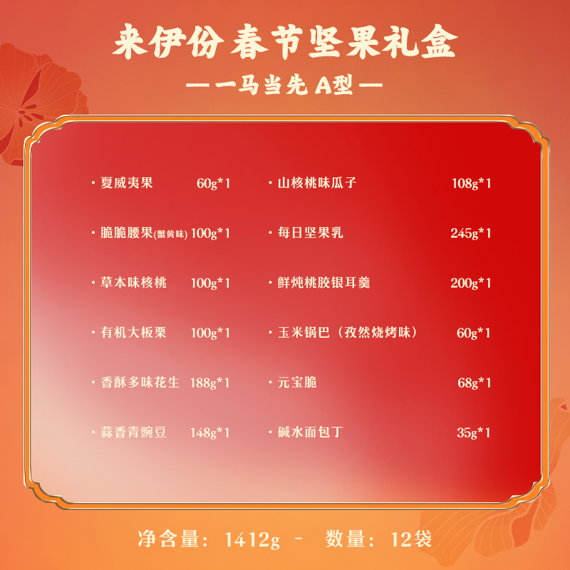 来伊份LYFEN 新春坚果礼盒一马当先A款高清大图