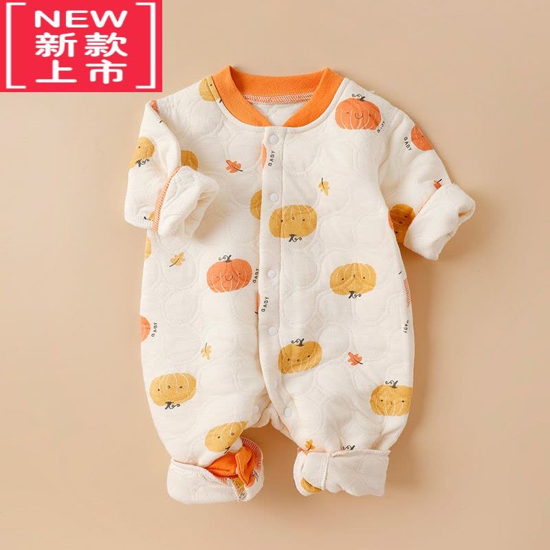 可莉允婴儿棉衣春秋冬装夹棉保暖睡衣秋季新生儿衣服宝宝哈衣棉服图片