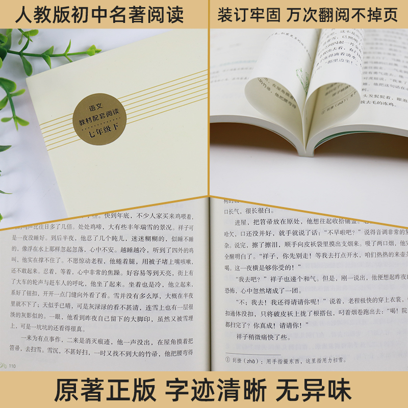 [7年级上下]钢炼+骆驼祥子+朝花夕拾+西游记 [正版]骆驼祥子原著 老舍著 钢铁是怎样炼成的海底两万里 人民教育出版社