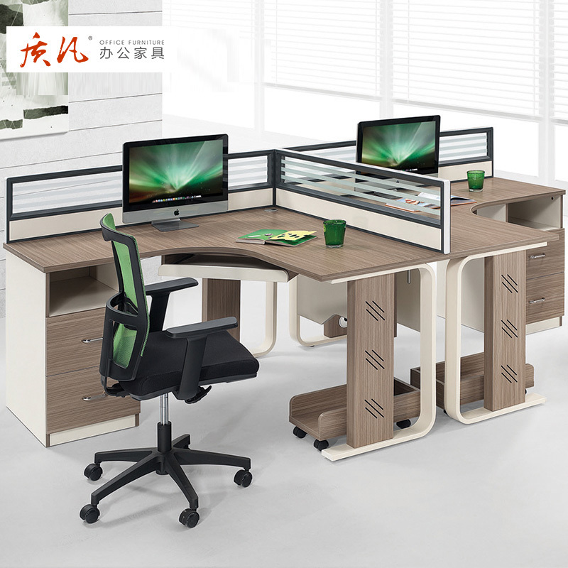 质凡办公家具简约现代2/4人位隔断屏风办公桌