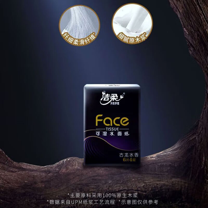 洁柔 纸手帕(Face黑超迷你)6片4层(24包装) 古龙香BU099-24R高清大图