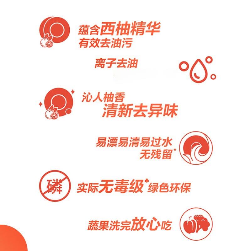 立白西柚小苏打洗洁精408g去油除异味食品用果蔬放心洗图片