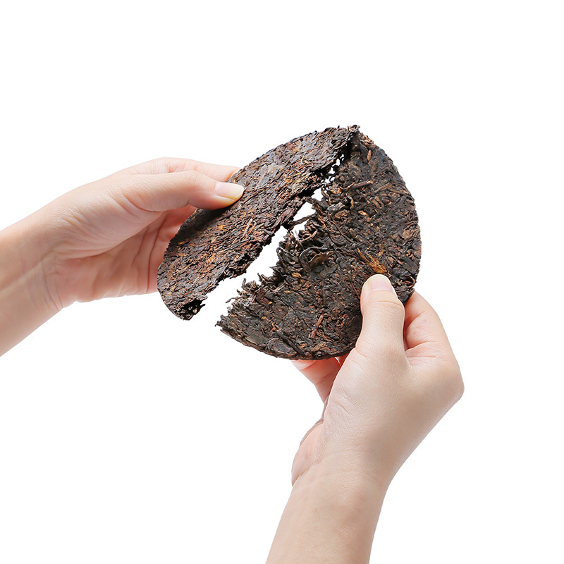 八马茶叶 信记号易武麻黑 云南普洱熟茶手撕饼 6饼装360g