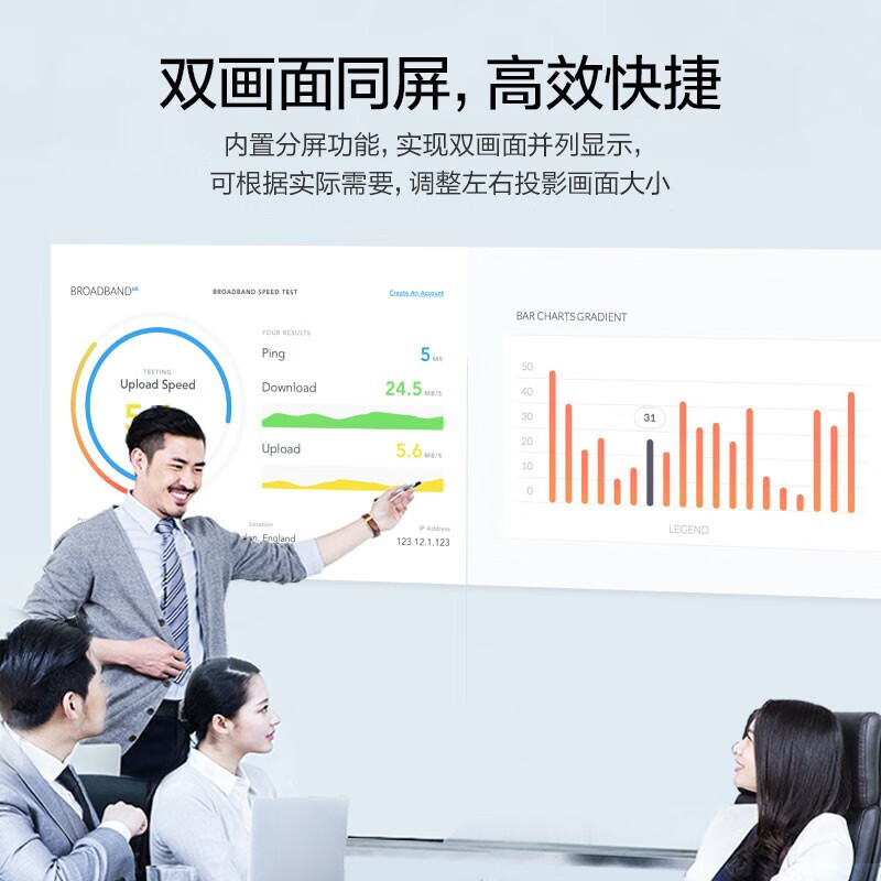爱普生CB-X51商务办公投影机 教学会议投影 家用投影仪(1024×768分辨率 3800流明 )X41替代品 标配高清大图