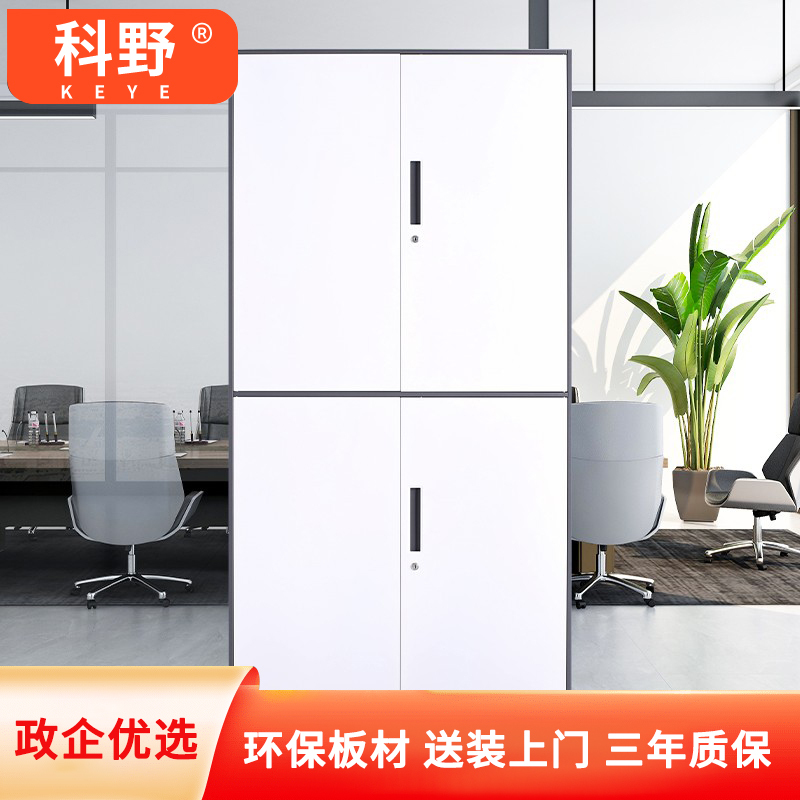 科野 钢制办公文件柜A4资料档案柜财务凭证柜铁皮柜多层带锁 通双节 0.8mm
