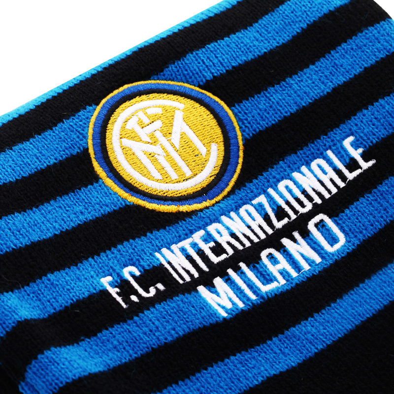 国际米兰俱乐部官方针织厚围巾-蓝黑色(Inter Milan) 深蓝色 赠品单拍不发货