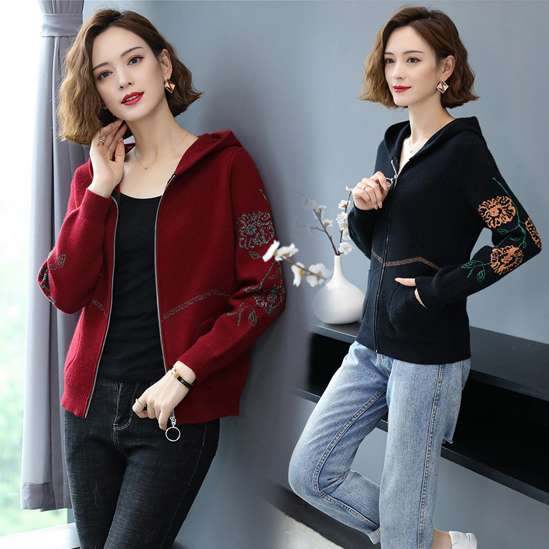 2024新款春秋装中年妈妈装中长款仿水貂绒春秋外套女中老年洋气外衣高清大图