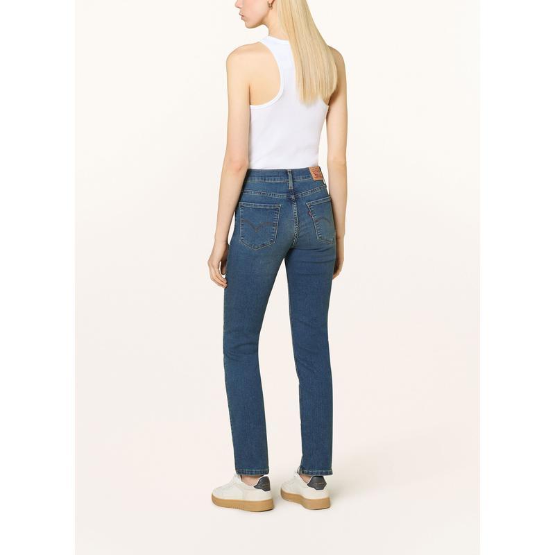 Levi’s女士修身直筒牛仔裤软棉弹性舒适五口袋设计